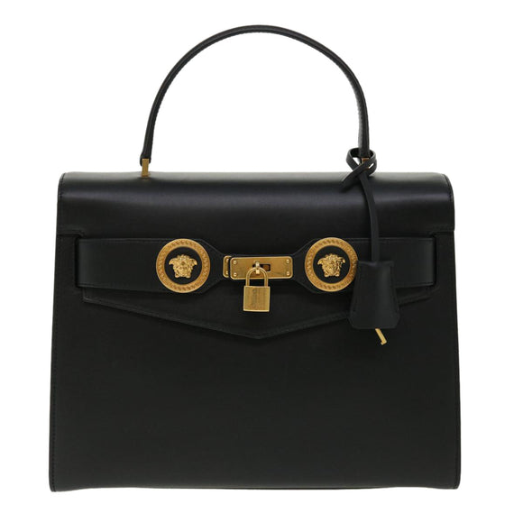 VERSACE Hand Bag Leather 2way Black DBFG311 Auth 31495V
