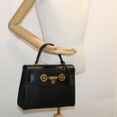 VERSACE Hand Bag Leather 2way Black DBFG311 Auth 31495V-27