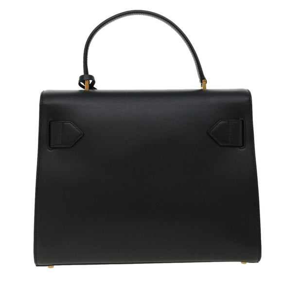 VERSACE Hand Bag Leather 2way Black DBFG311 Auth 31495V