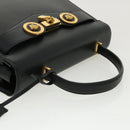 VERSACE Hand Bag Leather 2way Black DBFG311 Auth 31495V-6