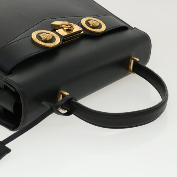 VERSACE Hand Bag Leather 2way Black DBFG311 Auth 31495V