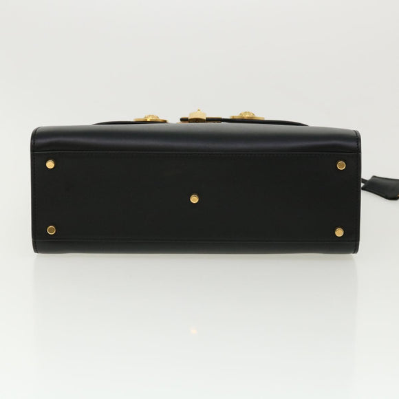 VERSACE Hand Bag Leather 2way Black DBFG311 Auth 31495V
