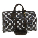 LOUIS VUITTON Monogram chess Keepall Bandouliere 50 Boston M20864 LV Auth 31818S-1