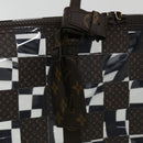LOUIS VUITTON Monogram chess Keepall Bandouliere 50 Boston M20864 LV Auth 31818S-18
