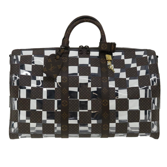 LOUIS VUITTON Monogram chess Keepall Bandouliere 50 Boston M20864 LV Auth 31818S