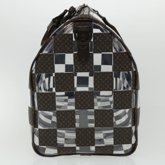 LOUIS VUITTON Monogram chess Keepall Bandouliere 50 Boston M20864 LV Auth 31818S