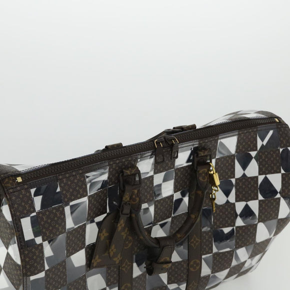 LOUIS VUITTON Monogram chess Keepall Bandouliere 50 Boston M20864 LV Auth 31818S