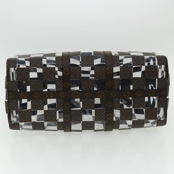 LOUIS VUITTON Monogram chess Keepall Bandouliere 50 Boston M20864 LV Auth 31818S