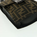 FENDI Zucca Canvas Shoulder Bag Brown Black Auth 31851AV-16