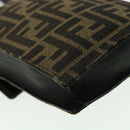 FENDI Zucca Canvas Shoulder Bag Brown Black Auth 31851AV-18