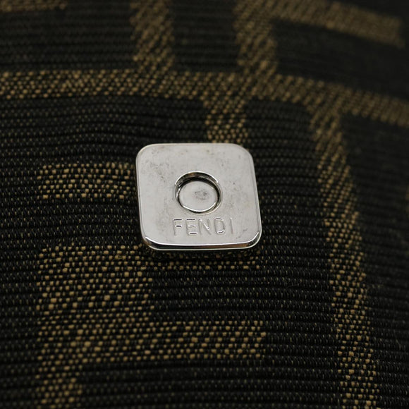 FENDI Zucca Canvas Shoulder Bag Brown Black Auth 31851AV