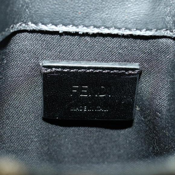 FENDI Zucca Canvas Shoulder Bag Brown Black Auth 31851AV