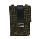 FENDI Zucca Canvas Shoulder Bag Brown Black Auth 31851AV-13