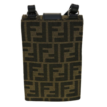 FENDI Zucca Canvas Shoulder Bag Brown Black Auth 31851AV - 0