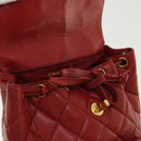CHANEL Matelasse Chain Hand Bag Lamb Skin Red CC Auth 31892V-19