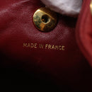 CHANEL Matelasse Chain Hand Bag Lamb Skin Red CC Auth 31892V-10
