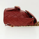 CHANEL Matelasse Chain Hand Bag Lamb Skin Red CC Auth 31892V-3