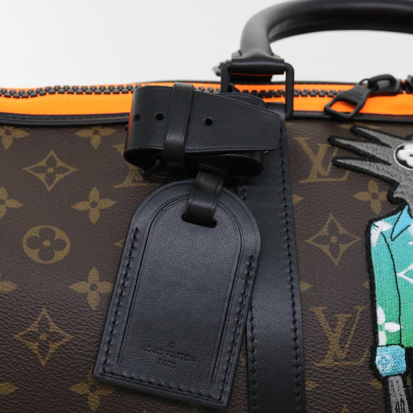 LOUIS VUITTON Cartoon Virgil Keepall Bandouliere50 Boston Bag M45616 Auth 31893S