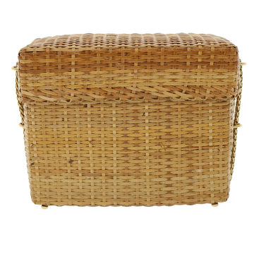 CHANEL Basket Chain Shoulder Bag Leather rattan Beige CC Auth 31932SM - 0