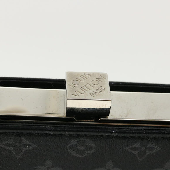 LOUIS VUITTON Monogram Satin Ange MM Hand Bag Black M92101 LV Auth 31990AV