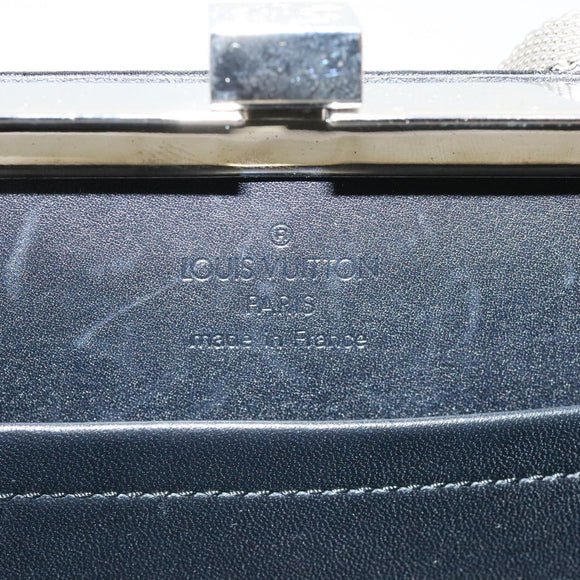 LOUIS VUITTON Monogram Satin Ange MM Hand Bag Black M92101 LV Auth 31990AV