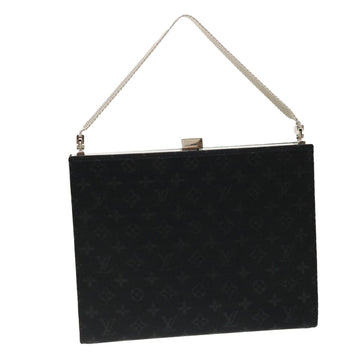 LOUIS VUITTON Monogram Satin Ange MM Hand Bag Black M92101 LV Auth 31990AV