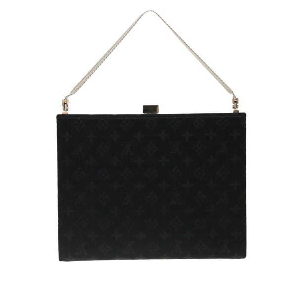 LOUIS VUITTON Monogram Satin Ange MM Hand Bag Black M92101 LV Auth 31990AV