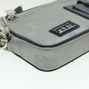 LOUIS VUITTON Monogram satellite alpha Clutch Bag Silver M44171 LV Auth 32344A-15