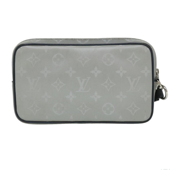 LOUIS VUITTON Monogram satellite alpha Clutch Bag Silver M44171 LV Auth 32344A