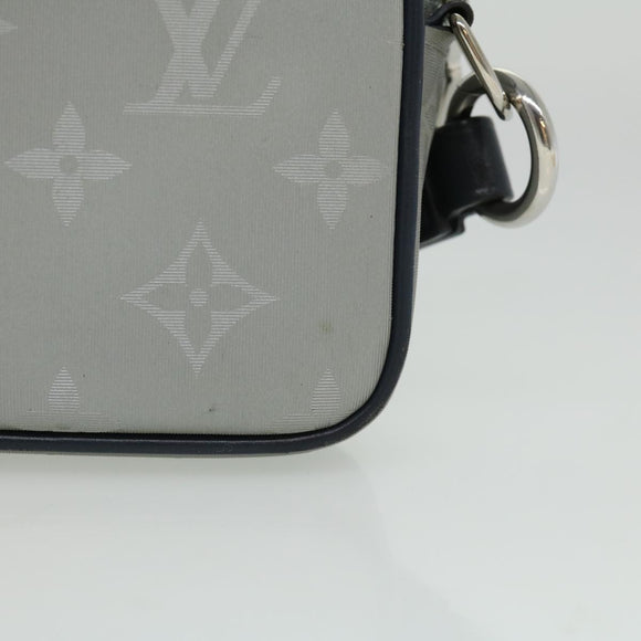 LOUIS VUITTON Monogram satellite alpha Clutch Bag Silver M44171 LV Auth 32344V