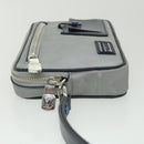 LOUIS VUITTON Monogram satellite alpha Clutch Bag Silver M44171 LV Auth 32344A-4