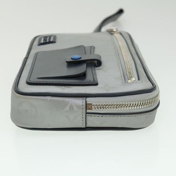 LOUIS VUITTON Monogram satellite alpha Clutch Bag Silver M44171 LV Auth 32344V
