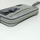 LOUIS VUITTON Monogram satellite alpha Clutch Bag Silver M44171 LV Auth 32344A-8