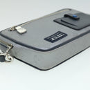 LOUIS VUITTON Monogram satellite Clutch Bag Silver M44171 LV Auth 32349A-15