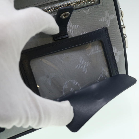 LOUIS VUITTON Monogram satellite Clutch Bag Silver M44171 LV Auth 32349A