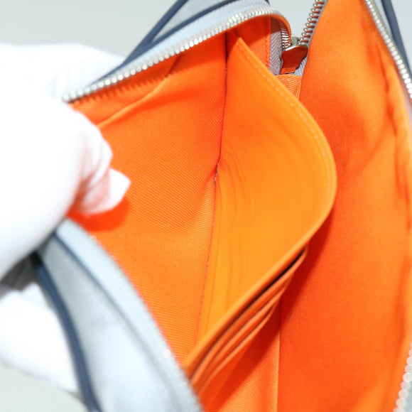 LOUIS VUITTON Monogram satellite Clutch Bag Silver M44171 LV Auth 32349A