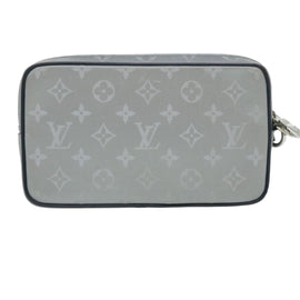 LOUIS VUITTON Monogram satellite Clutch Bag Silver M44171 LV Auth 32349A - 0