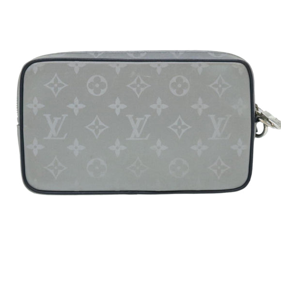 LOUIS VUITTON Monogram satellite Clutch Bag Silver M44171 LV Auth 32349A