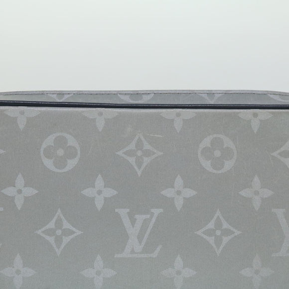 LOUIS VUITTON Monogram satellite Clutch Bag Silver M44171 LV Auth 32349A