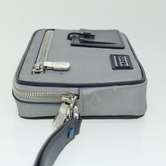 LOUIS VUITTON Monogram satellite Clutch Bag Silver M44171 LV Auth 32349A