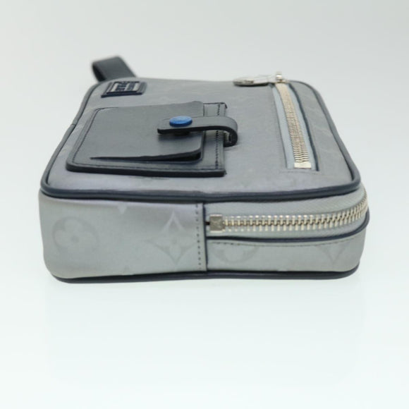 LOUIS VUITTON Monogram satellite Clutch Bag Silver M44171 LV Auth 32349A