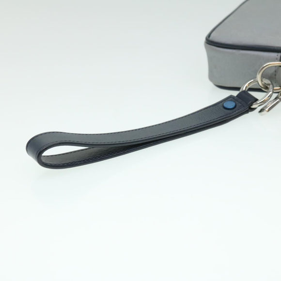 LOUIS VUITTON Monogram satellite Clutch Bag Silver M44171 LV Auth 32349A