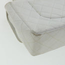 CHANEL Matelasse Pair Shoulder Bag Lamb Skin White CC Auth 32416SAM-13