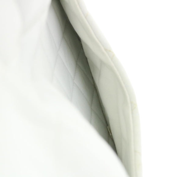 CHANEL Matelasse Pair Shoulder Bag Lamb Skin White CC Auth 32416SAM