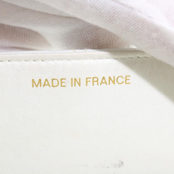 CHANEL Matelasse Pair Shoulder Bag Lamb Skin White CC Auth 32416SAM