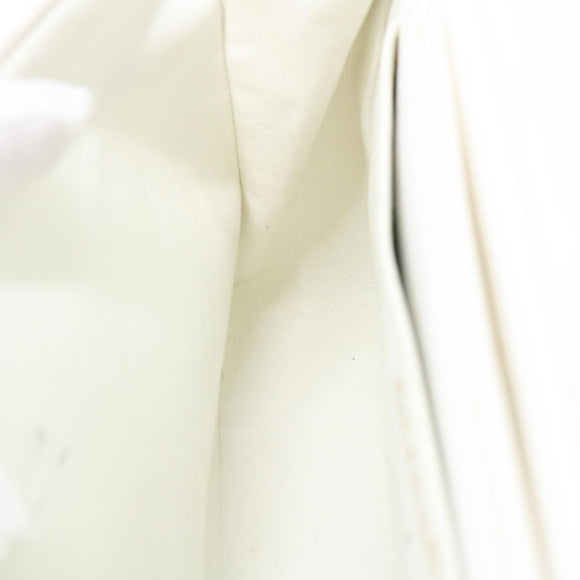 CHANEL Matelasse Pair Shoulder Bag Lamb Skin White CC Auth 32416SAM