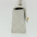 CHANEL Matelasse Pair Shoulder Bag Lamb Skin White CC Auth 32416SAM-32