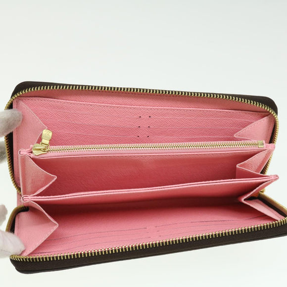 LOUIS VUITTON Monogram jungle dot Zippy Wallet Long Wallet Red Pink Auth 32470SM