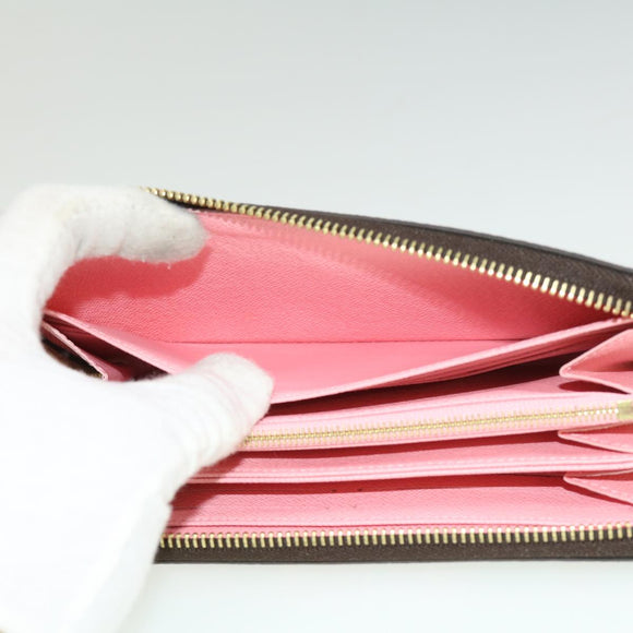 LOUIS VUITTON Monogram jungle dot Zippy Wallet Long Wallet Red Pink Auth 32470SM