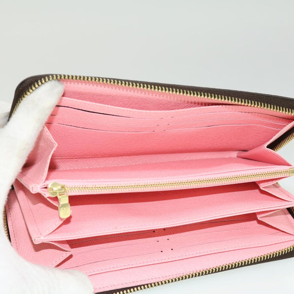 LOUIS VUITTON Monogram jungle dot Zippy Wallet Long Wallet Red Pink Auth 32470SM